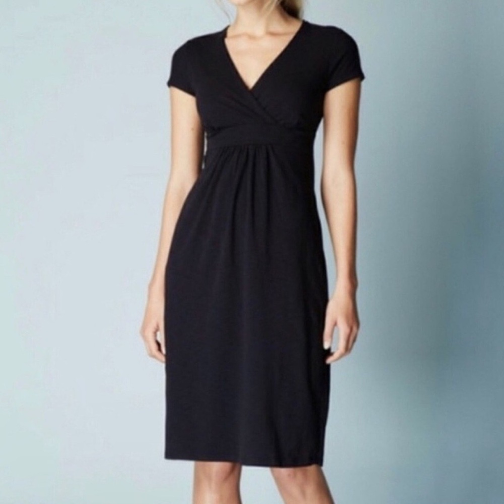 Boden Classic Black Short Sleeve Midi Dress